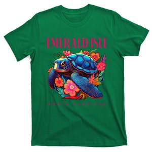 Emerald Isle North Carolina Floral Beach Turtle Souvenir T-Shirt