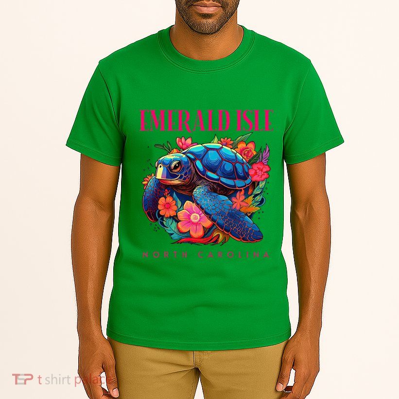 Emerald Isle North Carolina Floral Beach Turtle Souvenir Tall T-Shirt