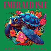 Emerald Isle North Carolina Floral Beach Turtle Souvenir Baby Bodysuit