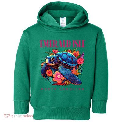 Emerald Isle North Carolina Floral Beach Turtle Souvenir Toddler Hoodie