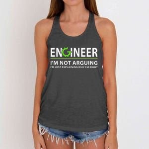 Engineer I'm Not Arguing Funny Engineering Quote Engineers  Women's Knotted Racerback Tank