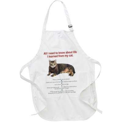 Everything I Need To Know About Life I Learned From My Cat Full-Length Apron With Pockets