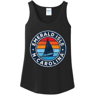 Emerald Isle North Carolina Nc Vintage Sailboat Retro 70s Ladies Essential Tank