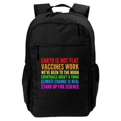Earth Is Not Flat Stand Up For Science Teacher Daily Commute Backpack