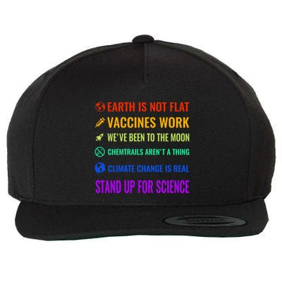 Earth Is Not Flat! Vaccines Work! WeVe Been To The Moon! Chemtrails ArenT A Th Wool Snapback Cap