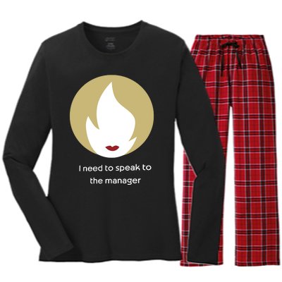 Emotionalclub I Need To Speak To The Manager Women's Long Sleeve Flannel Pajama Set 