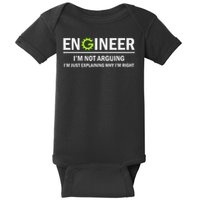 Engineer I'm Not Arguing Funny Engineering Baby Bodysuit