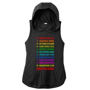 Earth Is Not Flat! Vaccines Work! Weve Been To The Moon! Chemtrails Arent A Thin Ladies PosiCharge Tri-Blend Wicking Draft Hoodie Tank