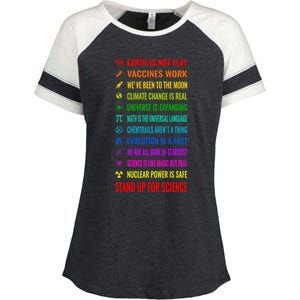 Earth Is Not Flat! Vaccines Work! Weve Been To The Moon! Chemtrails Arent A Thin Enza Ladies Jersey Colorblock Tee