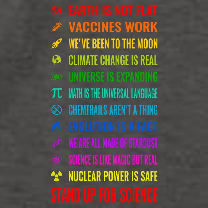 Earth Is Not Flat! Vaccines Work! Weve Been To The Moon! Chemtrails Arent A Thin Vector Backpack