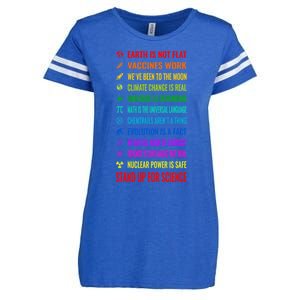 Earth Is Not Flat! Vaccines Work! Weve Been To The Moon! Chemtrails Arent A Thin Enza Ladies Jersey Football T-Shirt