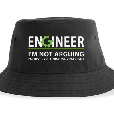 Engineer Im Not Arguing Funny Engineering Quote Engineers Sustainable Bucket Hat