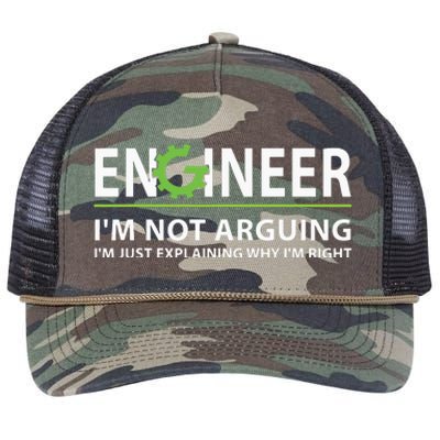 Engineer Im Not Arguing Funny Engineering Quote Engineers Retro Rope Trucker Hat Cap