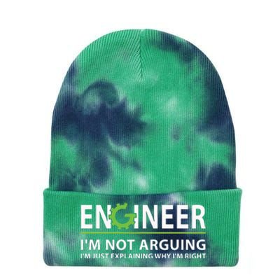 Engineer Im Not Arguing Funny Engineering Quote Engineers Tie Dye 12in Knit Beanie