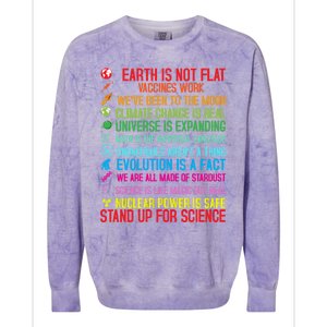 Earth Is Not Flat Vaccines Work Climate Change Science Funny Gift Colorblast Crewneck Sweatshirt