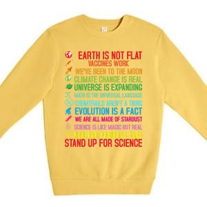 Earth Is Not Flat Vaccines Work Climate Change Science Funny Gift Premium Crewneck Sweatshirt