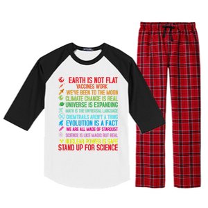 Earth Is Not Flat Vaccines Work Climate Change Science Funny Gift Raglan Sleeve Pajama Set