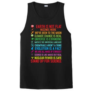 Earth Is Not Flat Vaccines Work Climate Change Science Funny Gift PosiCharge Competitor Tank