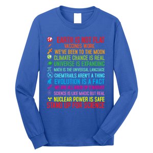 Earth Is Not Flat Vaccines Work Climate Change Science Funny Gift Long Sleeve Shirt