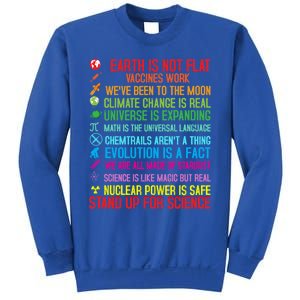 Earth Is Not Flat Vaccines Work Climate Change Science Funny Gift Sweatshirt