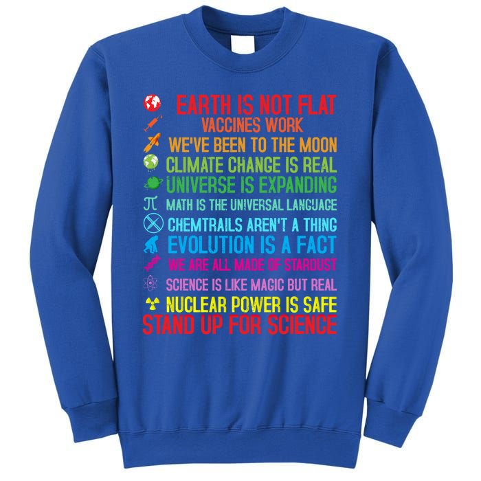 Earth Is Not Flat Vaccines Work Climate Change Science Funny Gift Sweatshirt