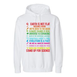 Earth Is Not Flat Vaccines Work Climate Change Science Funny Gift Garment-Dyed Fleece Hoodie