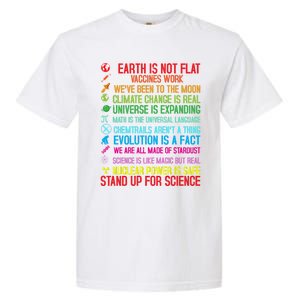 Earth Is Not Flat Vaccines Work Climate Change Science Funny Gift Garment-Dyed Heavyweight T-Shirt