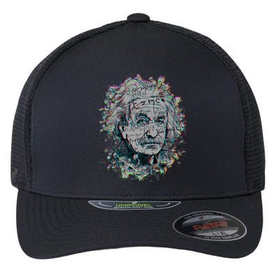 Einstein Paint Splatter Flexfit Unipanel Trucker Cap