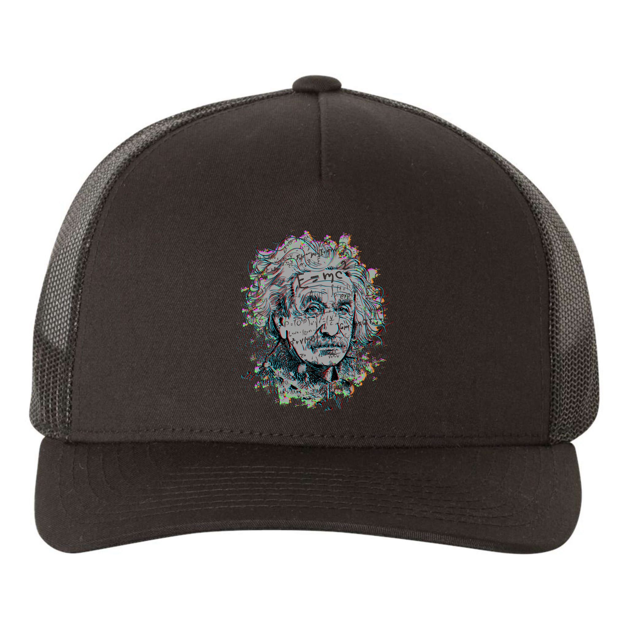 Einstein Paint Splatter Yupoong Adult 5-Panel Trucker Hat