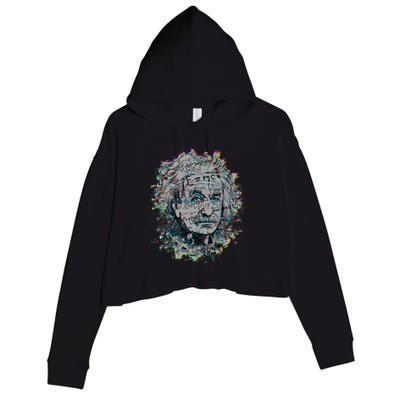 Einstein Paint Splatter Crop Fleece Hoodie