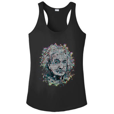 Einstein Paint Splatter Ladies PosiCharge Competitor Racerback Tank