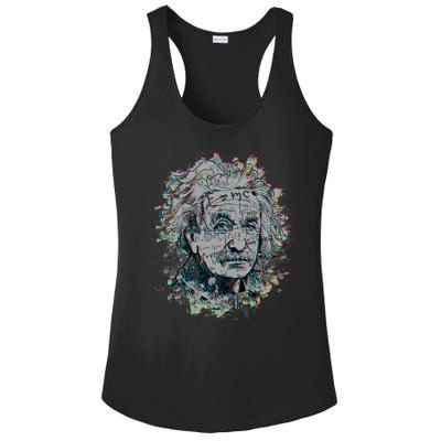 Einstein Paint Splatter Ladies PosiCharge Competitor Racerback Tank