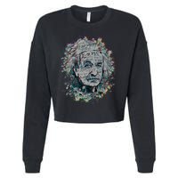 Einstein Paint Splatter Cropped Pullover Crew