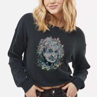 Einstein Paint Splatter Cropped Pullover Crew