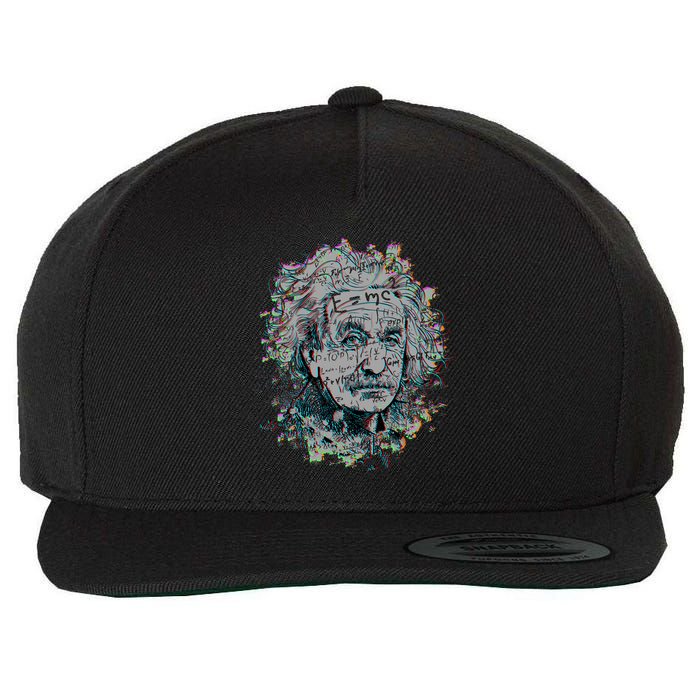 Einstein Paint Splatter Wool Snapback Cap