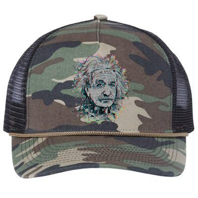 Einstein Paint Splatter Retro Rope Trucker Hat Cap