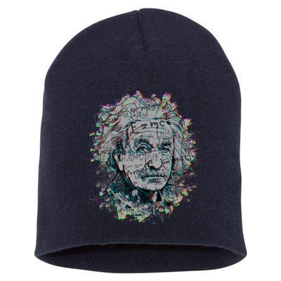 Einstein Paint Splatter Short Acrylic Beanie