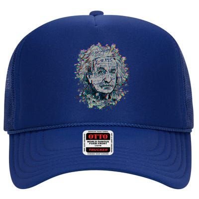 Einstein Paint Splatter High Crown Mesh Back Trucker Hat