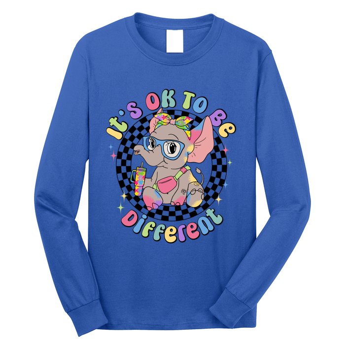 Elephant ItS Ok To Be Different Autism Awareness Tumbler Cool Gift Long Sleeve Shirt