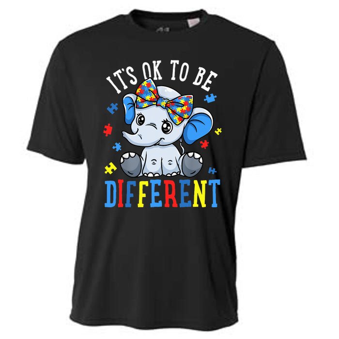 Elephant It's Ok To Be Different Autism Awareness Cooling Performance Crew T-Shirt