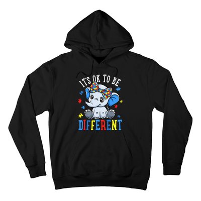 Elephant It's Ok To Be Different Autism Awareness Hoodie