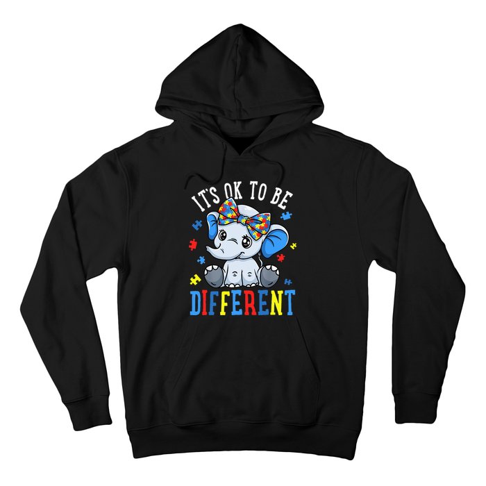 Elephant It's Ok To Be Different Autism Awareness Hoodie