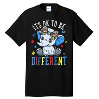 Elephant It's Ok To Be Different Autism Awareness Tall T-Shirt