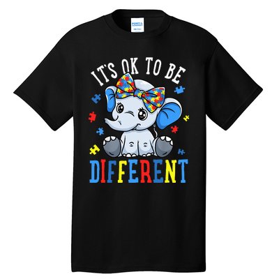 Elephant It's Ok To Be Different Autism Awareness Tall T-Shirt