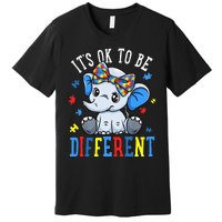 Elephant It's Ok To Be Different Autism Awareness Premium T-Shirt