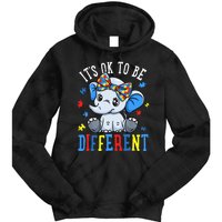 Elephant It's Ok To Be Different Autism Awareness Tie Dye Hoodie