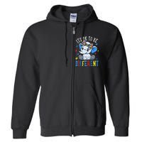 Elephant It's Ok To Be Different Autism Awareness Full Zip Hoodie