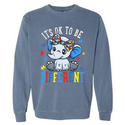 Elephant It's Ok To Be Different Autism Awareness Garment-Dyed Sweatshirt