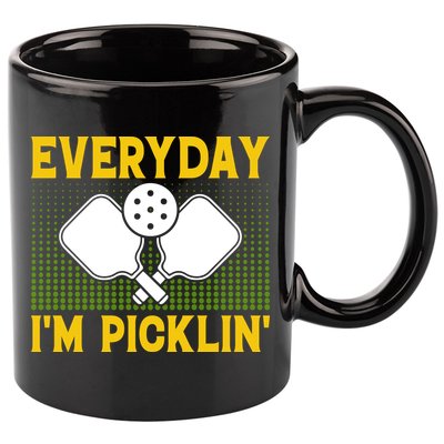 Everyday I'm Picklin' Paddle Pickleball Gift 11oz C Handle Ceramic Mug