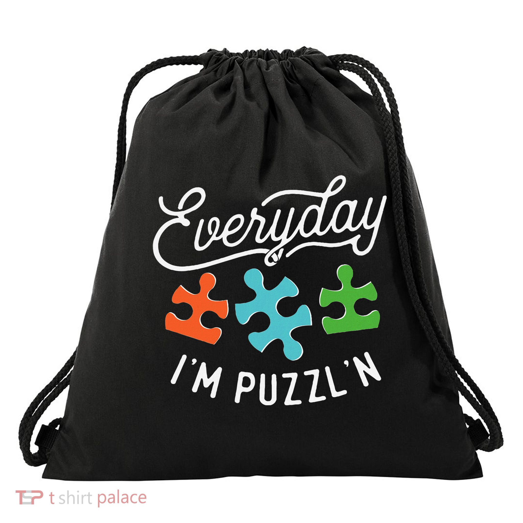 Everyday IM PuzzlN Puzzle Master Puzzler Drawstring Bag